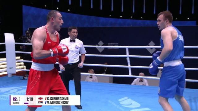 Quarterfinals (86kg) KUSHINASHVILI Georgii (GEO) Vs  MIRONCHIKOV Vladimir (SRB) | EUBC 2022