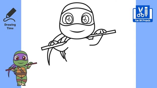 How To Draw Donatello (Teenage Mutant Ninja Turtles) | Draw Cartoon Characters Step By Step смотреть онлайн