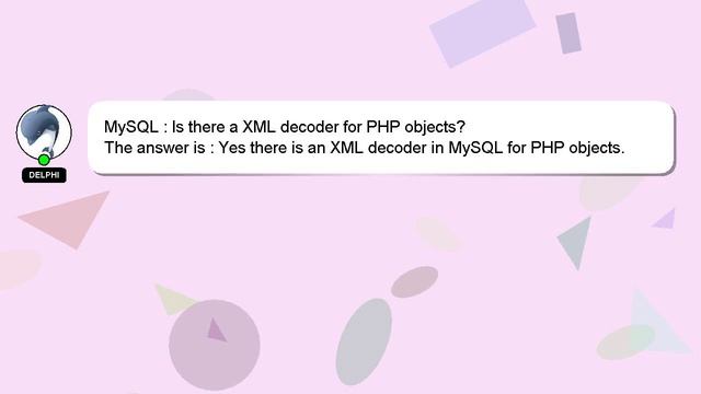 MySQL : Is there a XML decoder for PHP objects? смотреть онлайн
