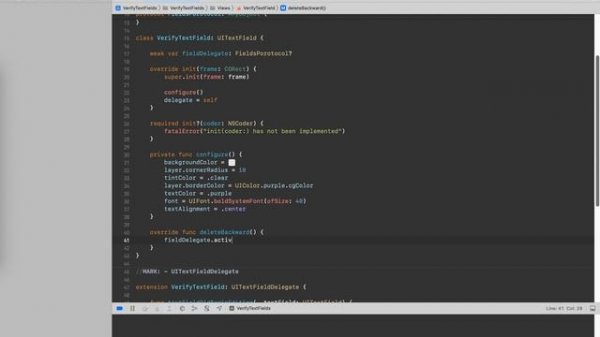 TextField for code verify/Поле для ввода кода доступа