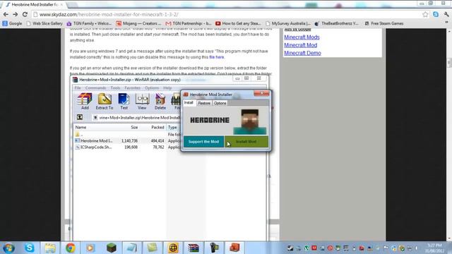 Minecraft: How To Install Herobrine Mod 1.3.2 смотреть онлайн