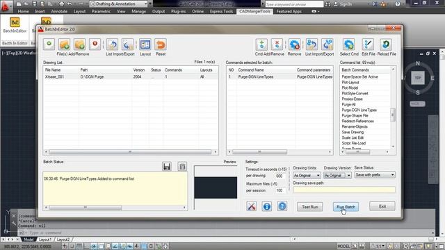 Purge DGN Linetypes from AutoCAD Drawing using BatchInEditor смотреть онлайн