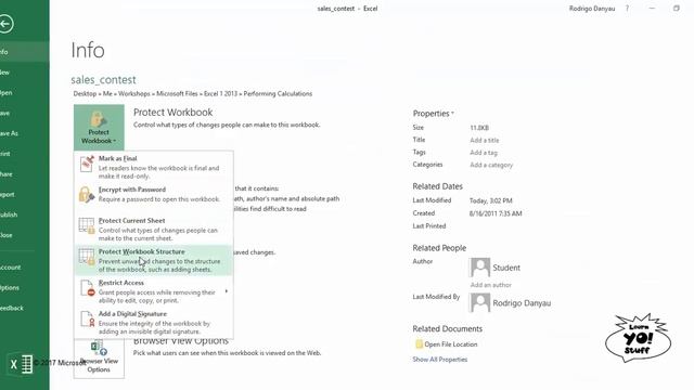 Microsoft Excel 2016 Password Protecting смотреть онлайн