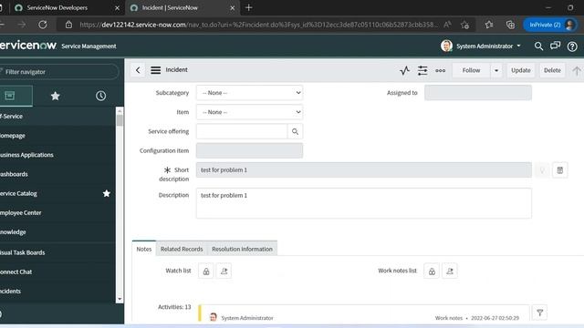 Multiple log update for incident record without using Java script смотреть онлайн