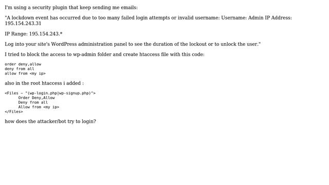 Wordpress: site get login attempts after htaccess ip restriction (2 Solutions!!) смотреть онлайн