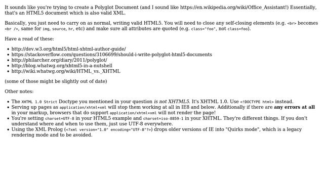 Webmasters: Serve up syntactic XHTML5 using the text/html MIME type? (2 Solutions!!) смотреть онлайн