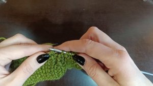 Полупатентная резинка, убавки с наклоном влево и с наклоном вправо