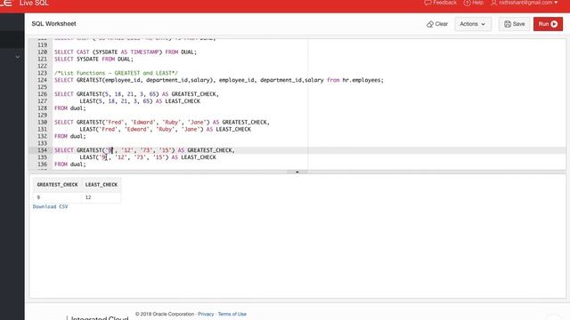 SQL Oracle Greatest and Least Functions смотреть онлайн