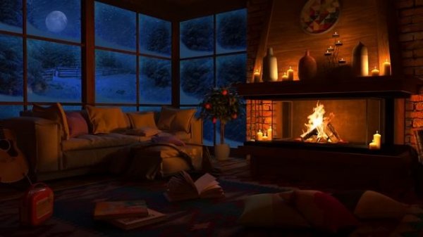 Instant Sleep in 3 MINUTES in a Cozy Winter Ambience | Blizzard, Fireplace and Howling Wind Sounds