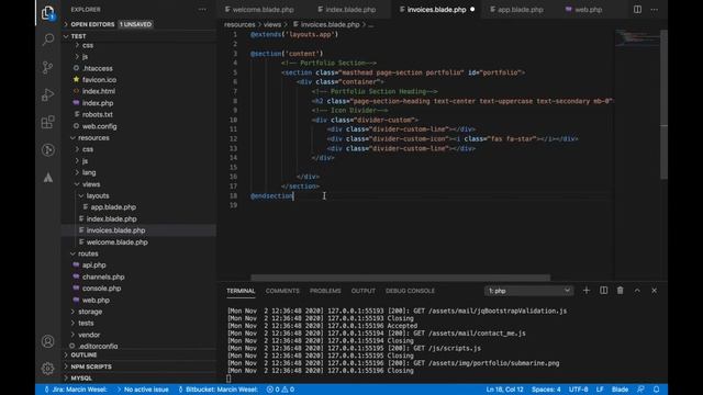 Laravel tworzenie szablonu aplikacji | Plik bazowy layout blade | PHP 7.4 | Kurs Laravel część 6 смотреть онлайн