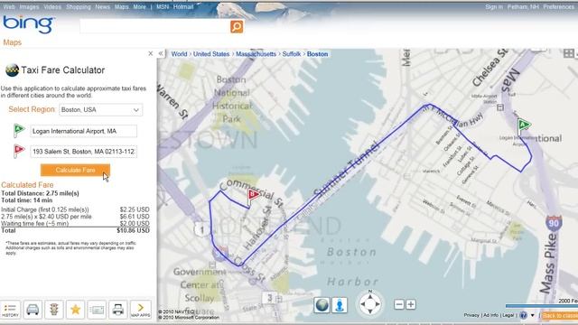 Microsoft® Bing Taxi Fare App смотреть онлайн