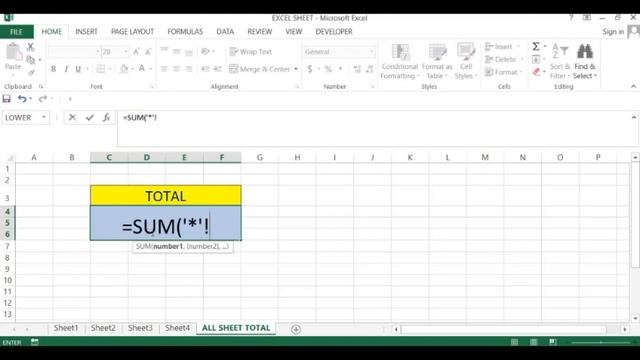 Sum total formula of multiple worksheet in Ms Excel | with example | Hindi смотреть онлайн