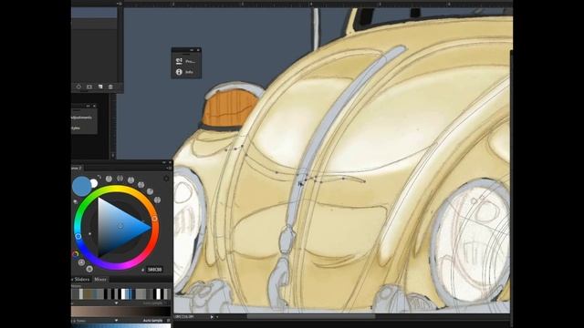 Photoshop pen tool: Drawing a car, using paths. TEST смотреть онлайн