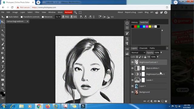 Pencil Sketch effect tutorial II Convert you Image into A Pencil Sketch in Photopea смотреть онлайн