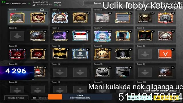HAR 1 TA LIKEDA UCLIK LOBBY HA AZIZLAR GO KIRILA @ULTRAPUBGMOBILE @umikopubg смотреть онлайн