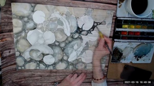 Рисуем вместе в школе ArtStart! "Рыба под водой" Урок 2. Каменное дно.