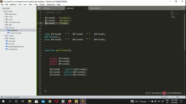 How to use & return global variables in PHP? | Learn PHP with Coriowood смотреть онлайн