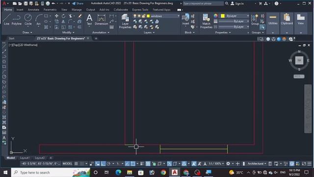 How To Draw 2D Floor Plan In AutoCAD | 25'x35' Basic Drawing For Beginner | Part-2 | Shahzad Drafte смотреть онлайн