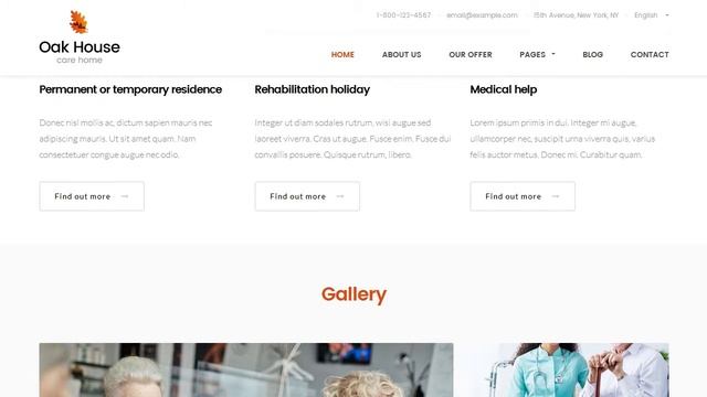 Oak House - Senior Care, Retirement, Rehabilitation WordPress Theme смотреть онлайн