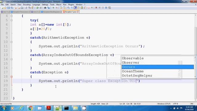 Exception Handling Part 2 (Multiple Catch Blocks) смотреть онлайн