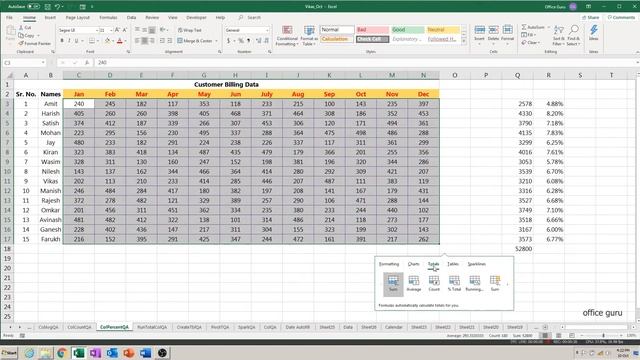 How To Do Quick Column % Total in Excel with Quick Analysis? Tutorial in Hindi смотреть онлайн