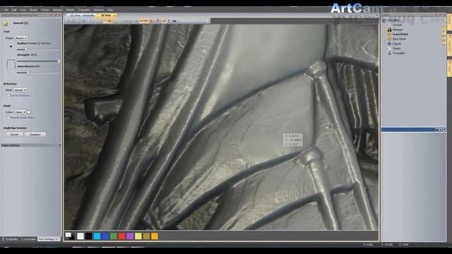 The relief of the images and the smoothing tool in ArtCam смотреть онлайн