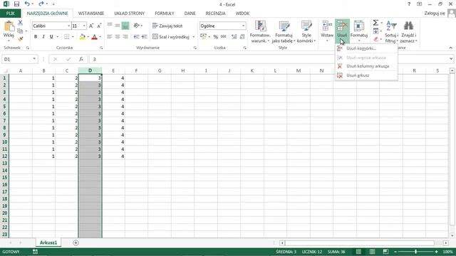 Excel Kurs Podstawowy #20 Jak usunąć kolumnę (wiersz) смотреть онлайн