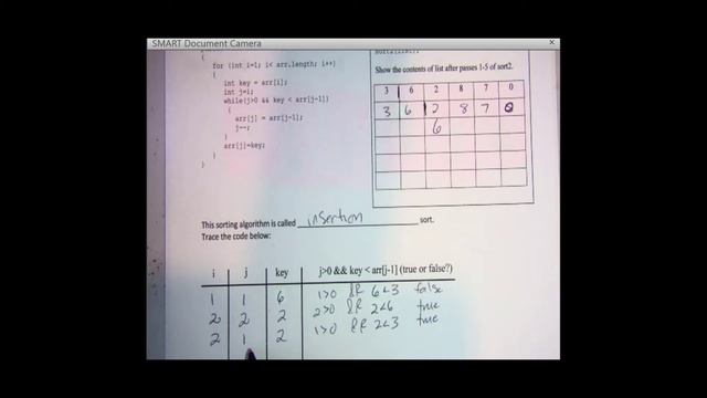 Tracing the insertion sort algorithm (in Java) смотреть онлайн