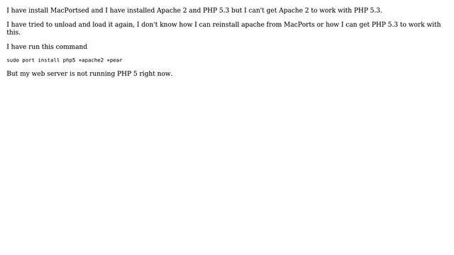 DevOps & SysAdmins: Apache 2 and PHP 5.3 via MacPorts? смотреть онлайн