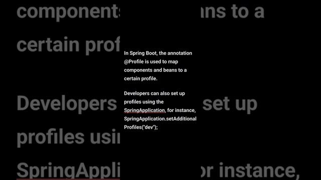 What are Profiles in Spring Boot? + spring framework+ java + developer + production + testing смотреть онлайн