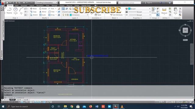 AutoCAD tutorial video 07, Make Simple Floor Plan, Learn Online Auto Cad 2D, Free Auto Cad Coach смотреть онлайн
