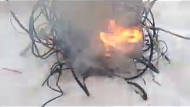 Обжиг медных проводов.Моё первое видео