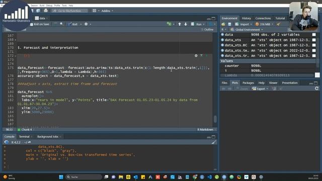 Dax/Aktien vorhersagen mit ARIMA Modellen in R (~6 Minuten) смотреть онлайн