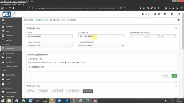 Scheduling jobs in AWX Tower. смотреть онлайн