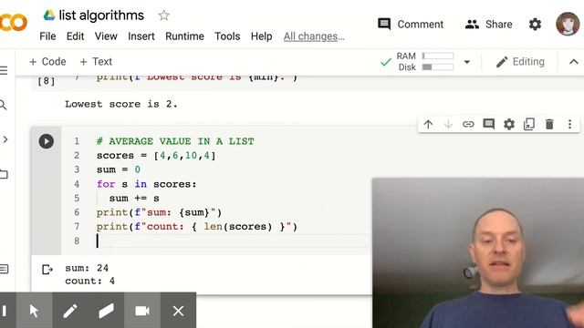 average value in a list - python смотреть онлайн