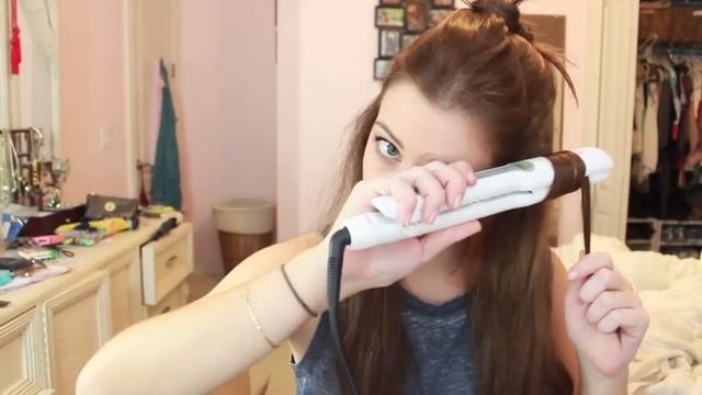 How To Curl Your Hair With A Straightener | spreadinsunshine15 смотреть онлайн
