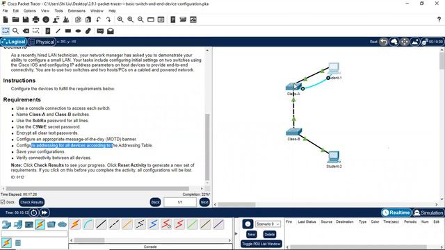 2.9.1 Packet Tracer - Basic Switch and End Device Configuration @joy77772 смотреть онлайн