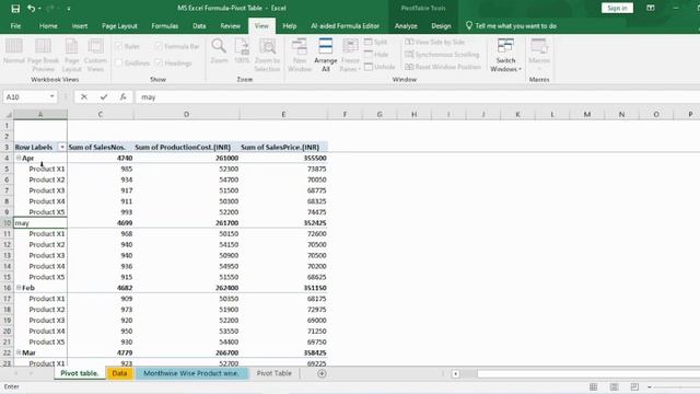 MS Excel Formula|| Pivot Table || Pivot table steps || How to Make Report with Pivot Table || смотреть онлайн