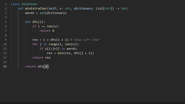 Extra Characters in a String - Leetcode 2707 - Python смотреть онлайн