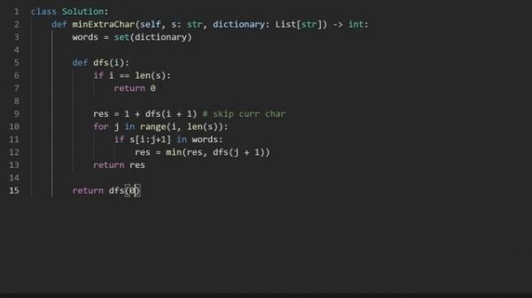 Extra Characters in a String - Leetcode 2707 - Python