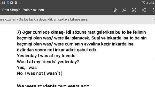 Keçmiş Sade Zaman. The Past Simple Tense Form смотреть онлайн
