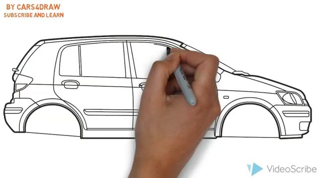 How To Draw A Hyundai Getz / Как нарисовать Hyundai Getz