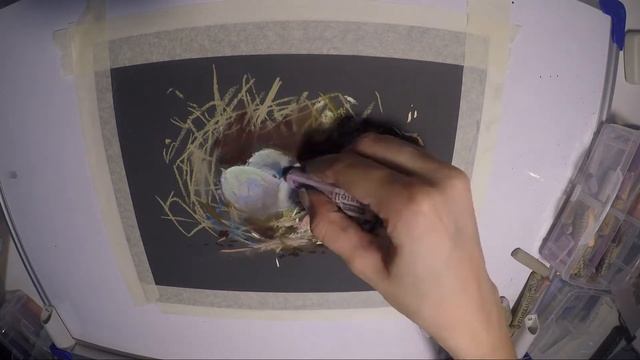 Тайм-лэпс. Рисуем гнездо пастелью/ Time-lapse video. Drawing a nest in pastels смотреть онлайн