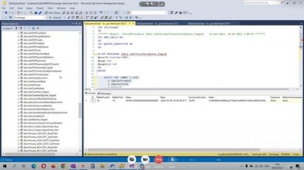 Пример выполнения бекенд задачи на c# с работой по SQL