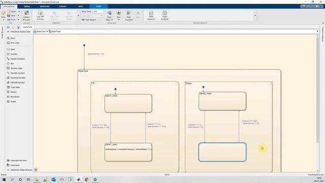 StateFlow Basics : Simulation Of Water Tank with Parallel States and matlab/ Simulink Functions смотреть онлайн
