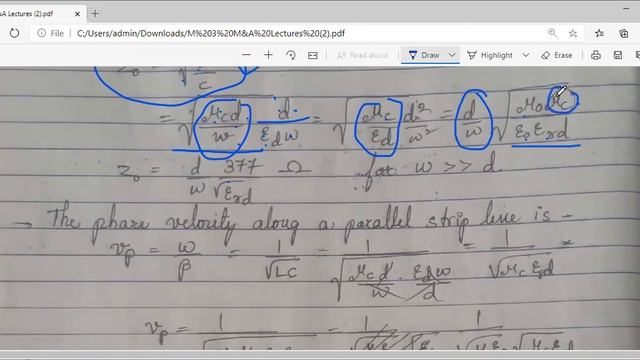 Module 3 18EC63 M&A Lecture 35: Parallel strip lines смотреть онлайн