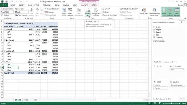 ms-office-excel in Telugu-Altering PivotTable-Lesson-57 смотреть онлайн