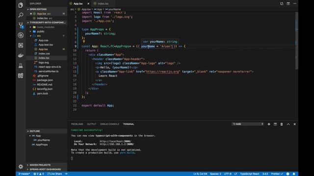 Use TypeScript with React Components смотреть онлайн
