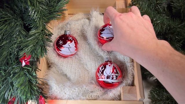 Набор новогодних ёлочных шаров "Морозко" красного цвета, 5 шаров диаметром по 6 см смотреть онлайн