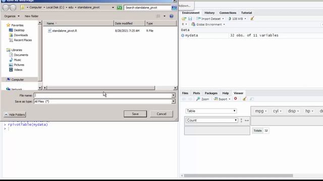 Create a Standalone Pivot Table and Charts from your dataset using R смотреть онлайн